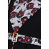 Umbrella abaya with digital rose print